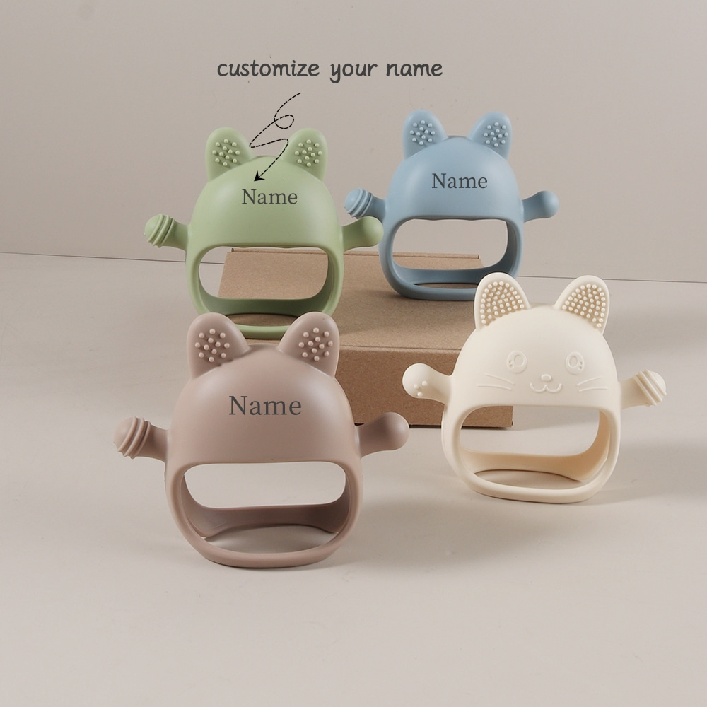 عضاضة أطفال مخصصة بالاسم، قفاز - مراجعة Teething Mitten Baby وسعره